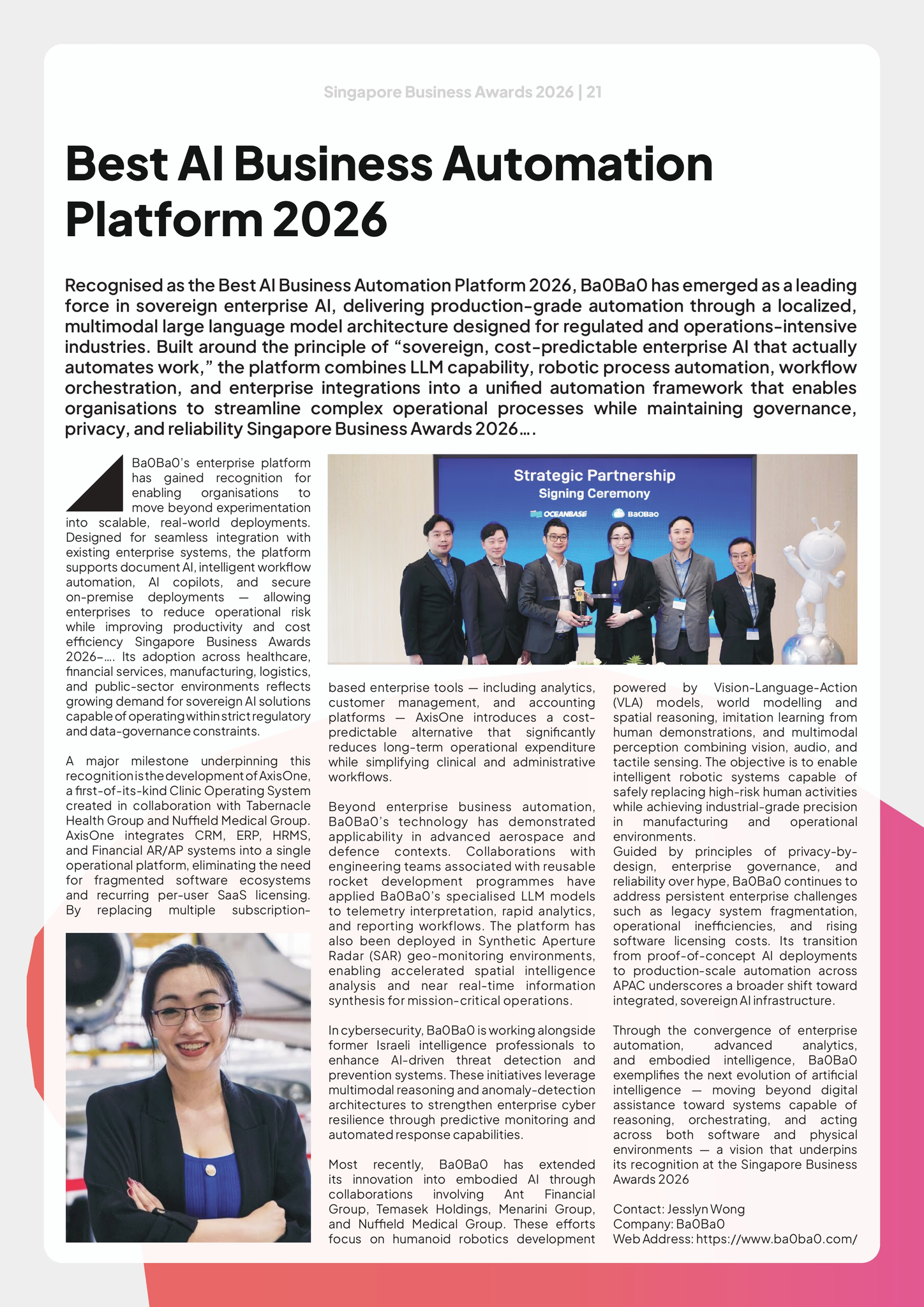Singapore Business Awards 2026 Article